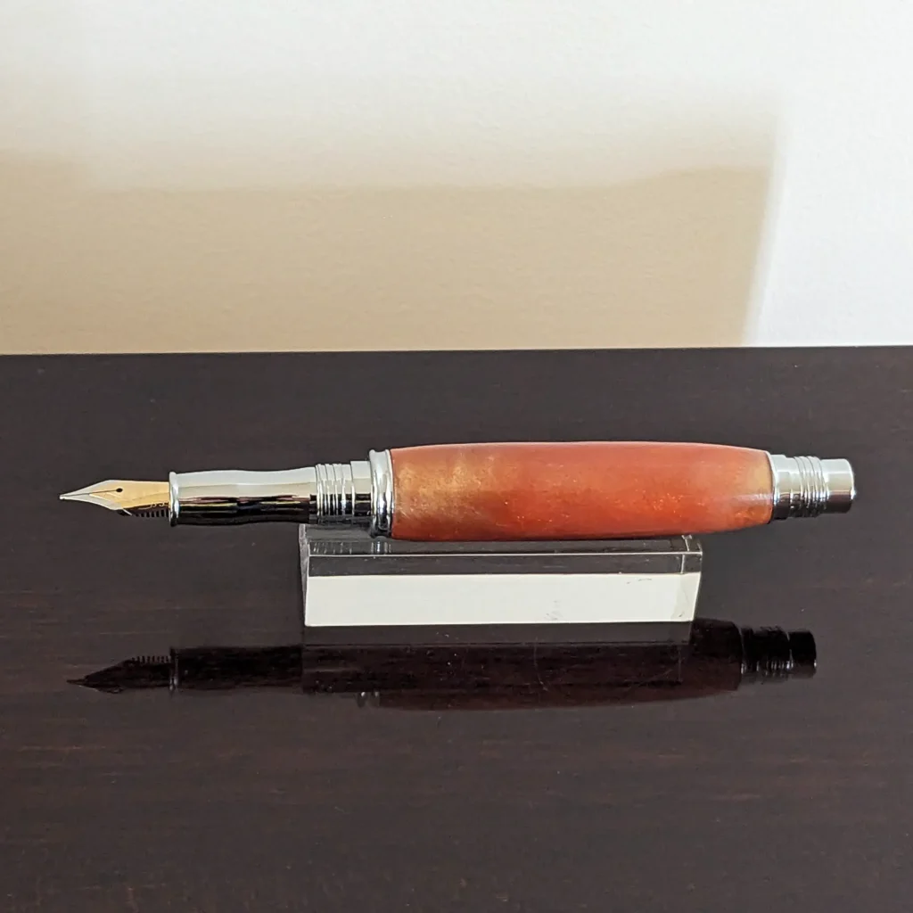 Copper Fountain Pen with Chrome Fittings (924)