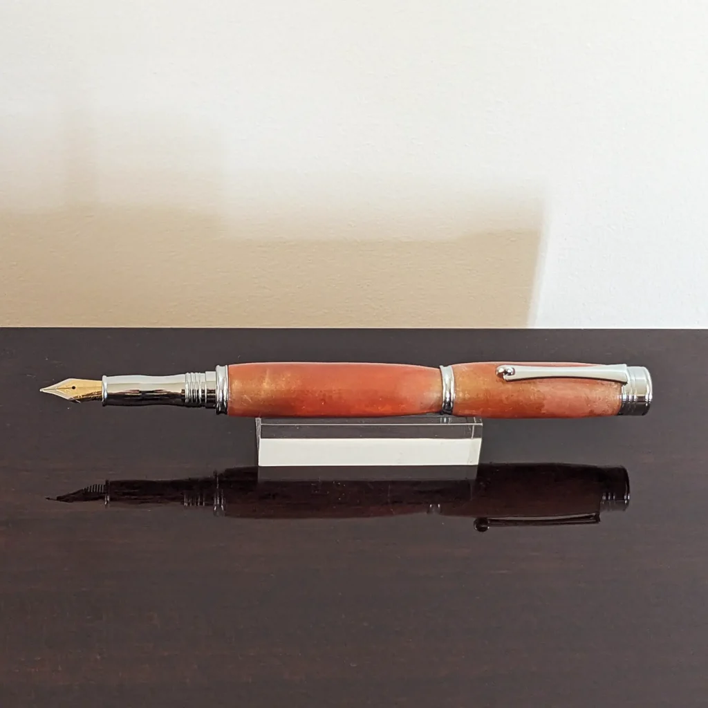 Copper Fountain Pen with Chrome Fittings (924)