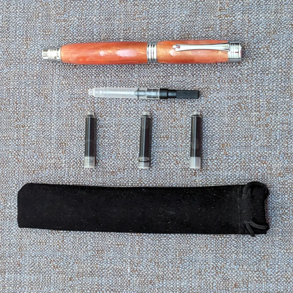 Copper Fountain Pen with Chrome Fittings (924)
