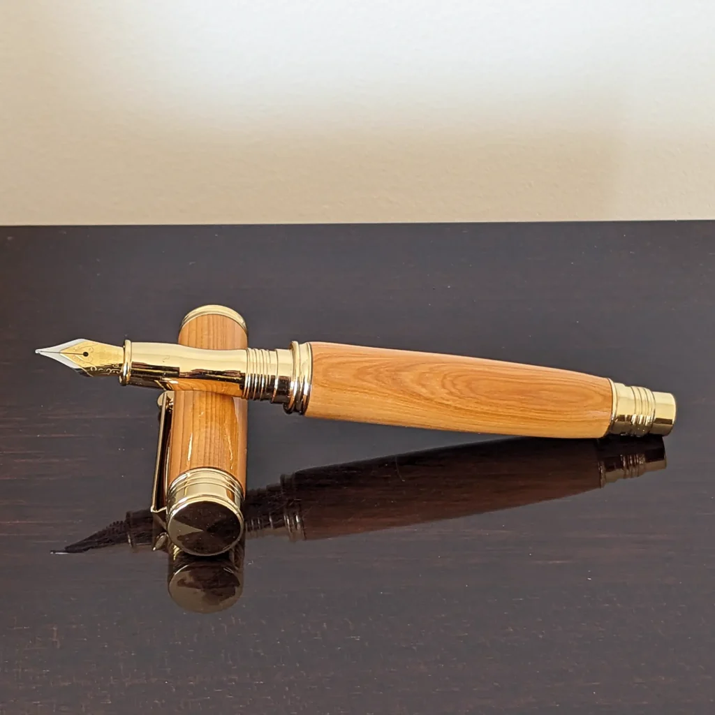 Yew Fountain Pen with Gold Plated Fittings (925)