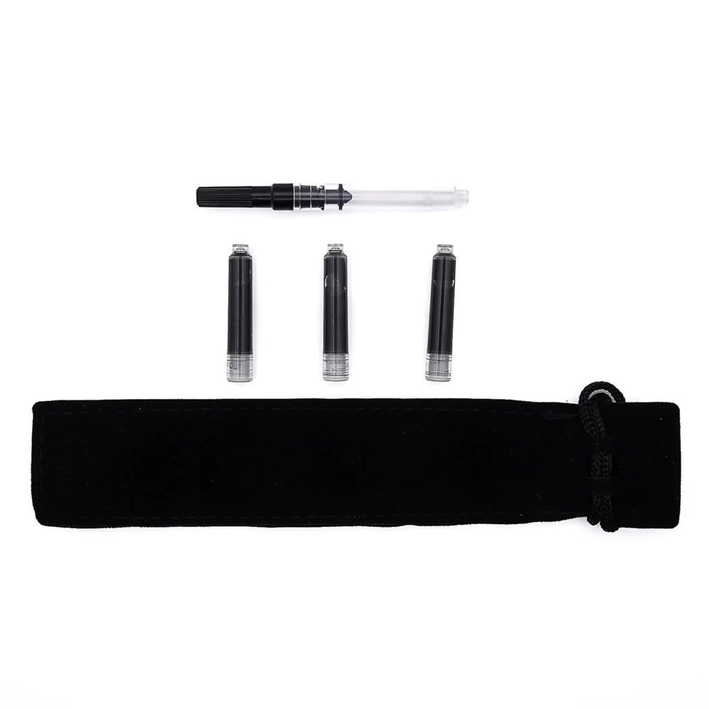 Ivory Mid Range Fountain Pen with Black Chrome and Chrome Plated Fittings (804)