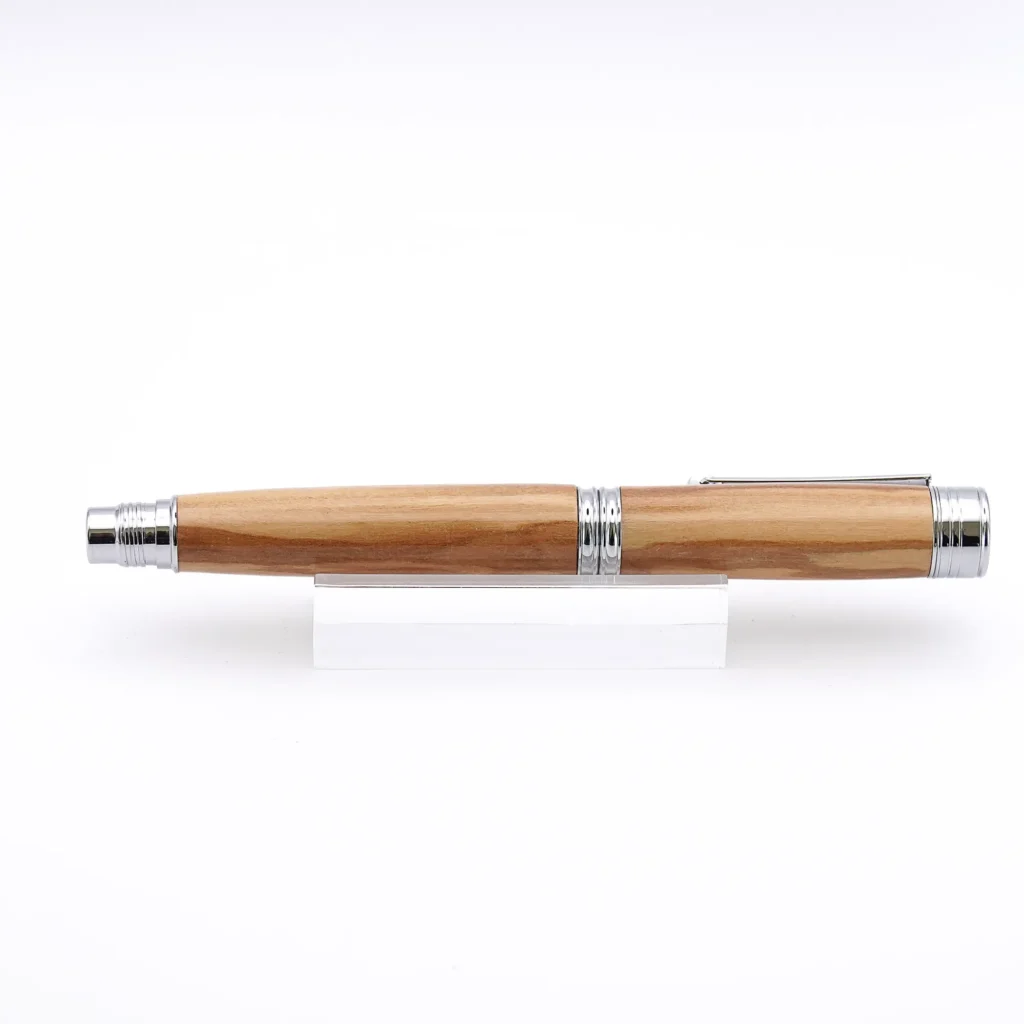 Mediterranean Olive Wood Fountain Pen with Chrome Plated Fittings (748)