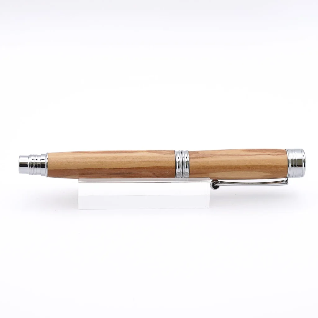 Mediterranean Olive Wood Fountain Pen with Chrome Plated Fittings (748)