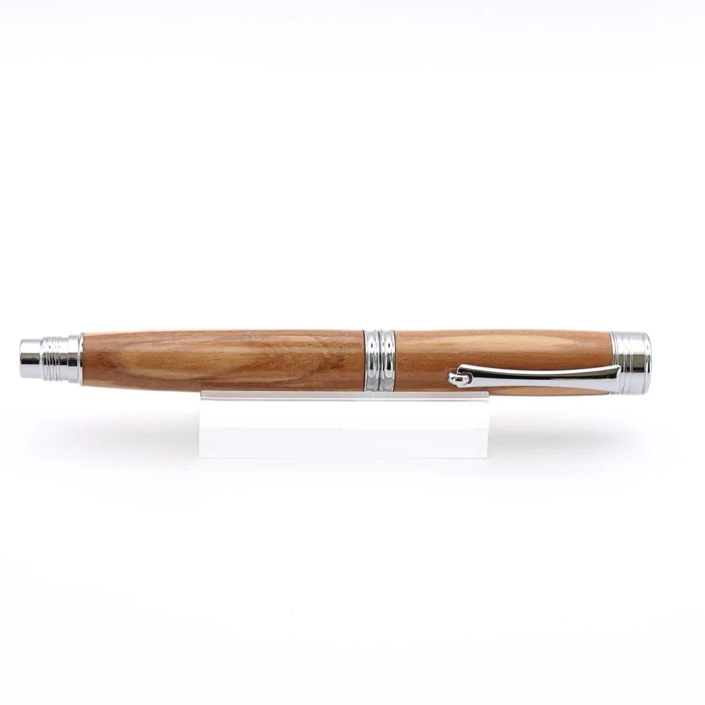 Mediterranean Olive Wood Fountain Pen with Chrome Plated Fittings (748)