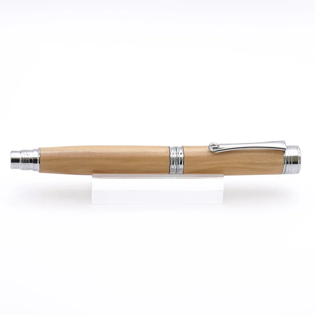 Mediterranean Olive Wood Fountain Pen with Chrome Plated Fittings (856)