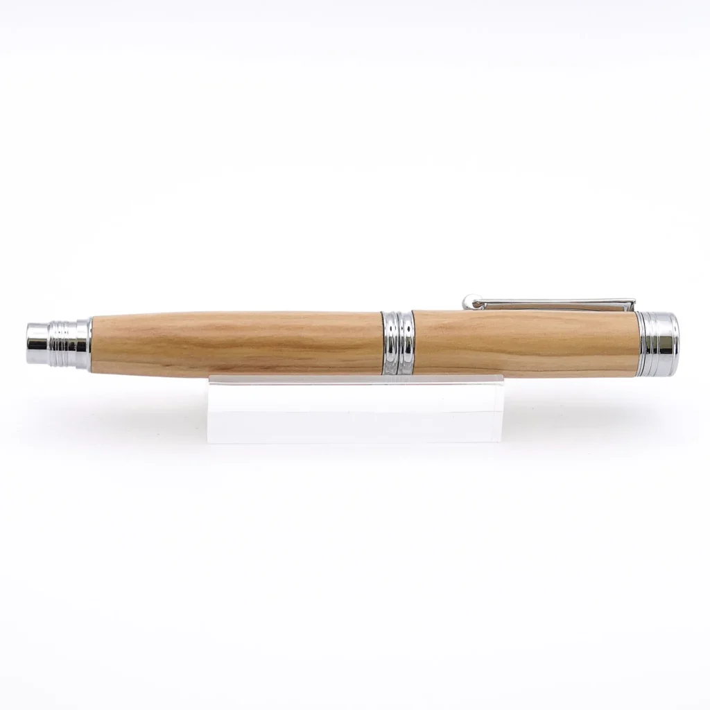 Mediterranean Olive Wood Fountain Pen with Chrome Plated Fittings (856)
