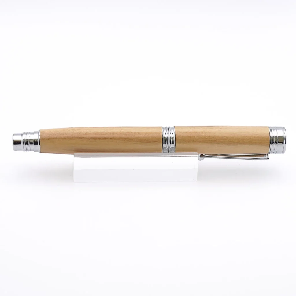 Mediterranean Olive Wood Fountain Pen with Chrome Plated Fittings (856)