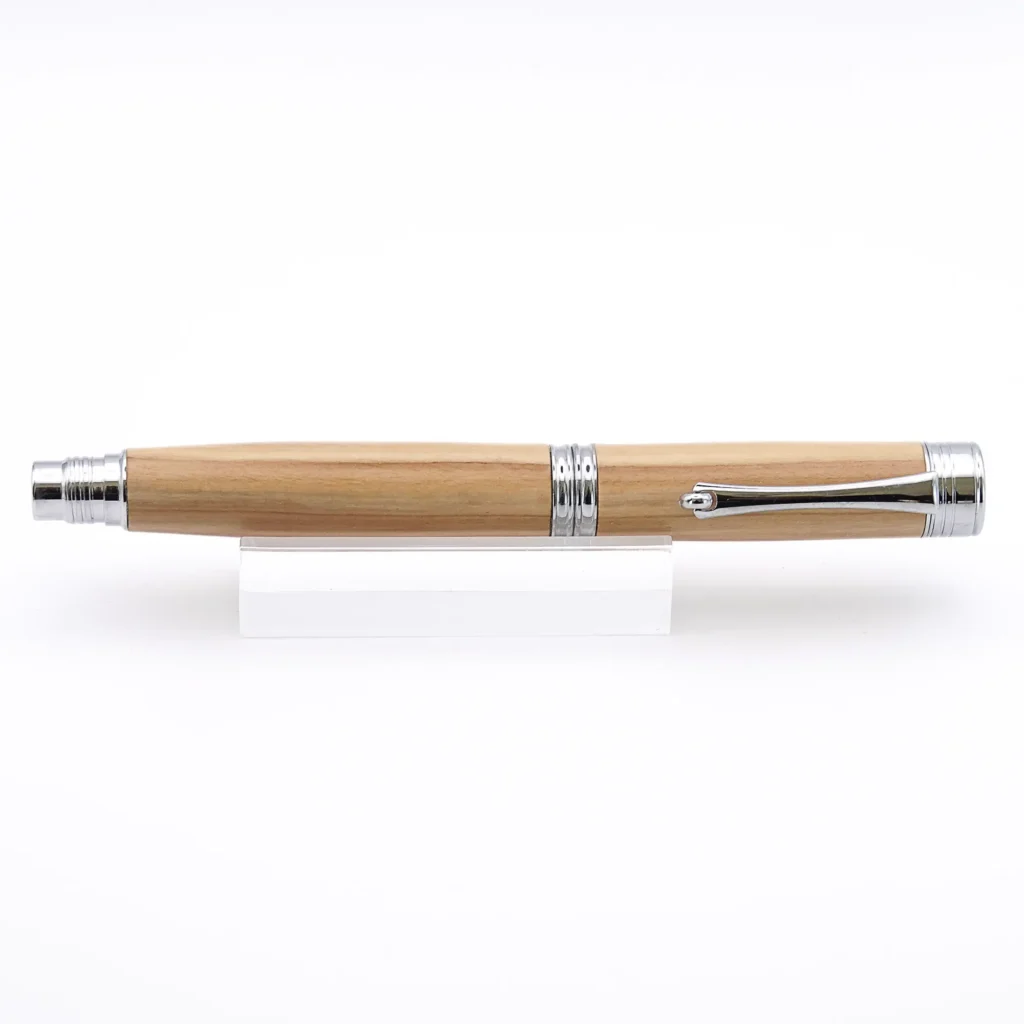 Mediterranean Olive Wood Fountain Pen with Chrome Plated Fittings (856)