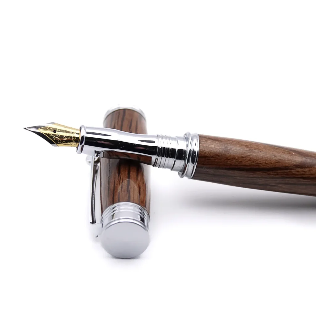 Holm Oak Fountain Pen with Chrome Plated Fittings (906)