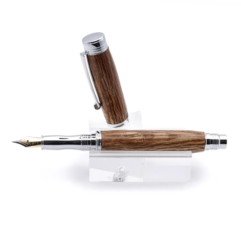 Speckled Oak Fountain Pen with Chrome Plated Fittings (930)
