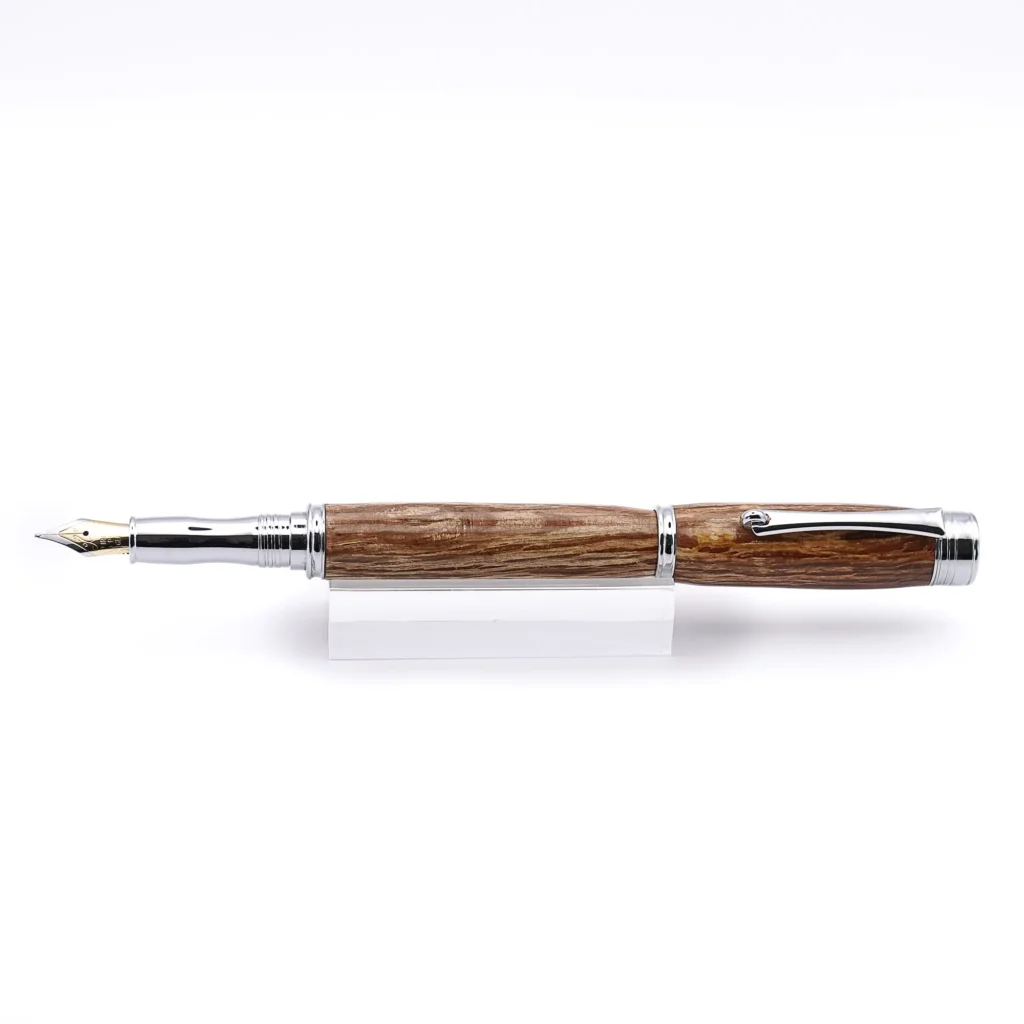 Speckled Oak Fountain Pen with Chrome Plated Fittings (930)
