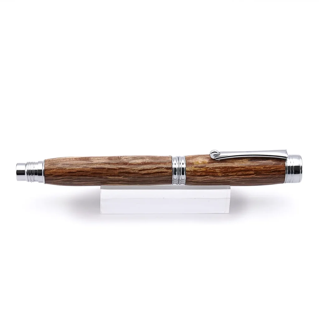 Speckled Oak Fountain Pen with Chrome Plated Fittings (930)