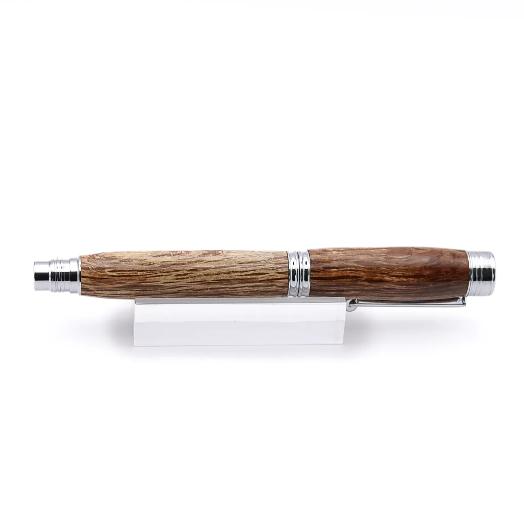 Speckled Oak Fountain Pen with Chrome Plated Fittings (930)