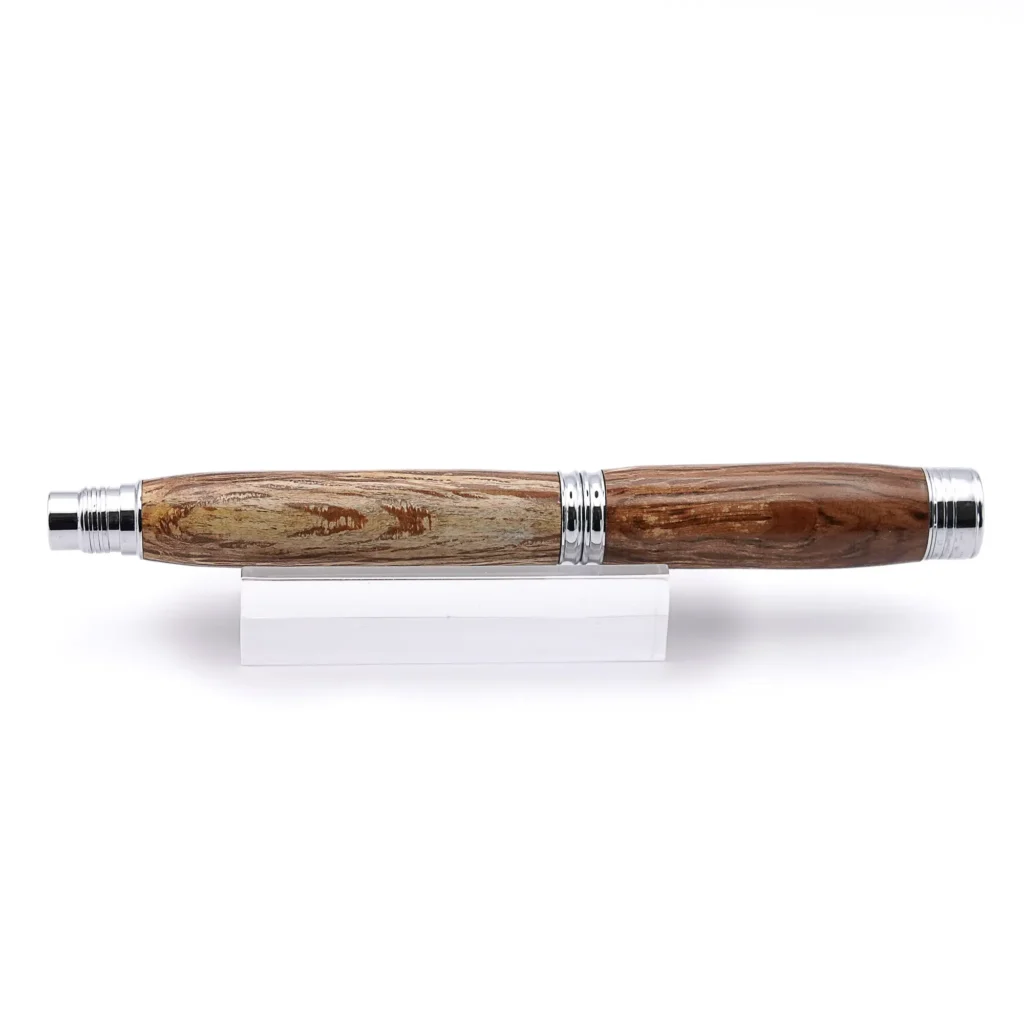 Speckled Oak Fountain Pen with Chrome Plated Fittings (930)