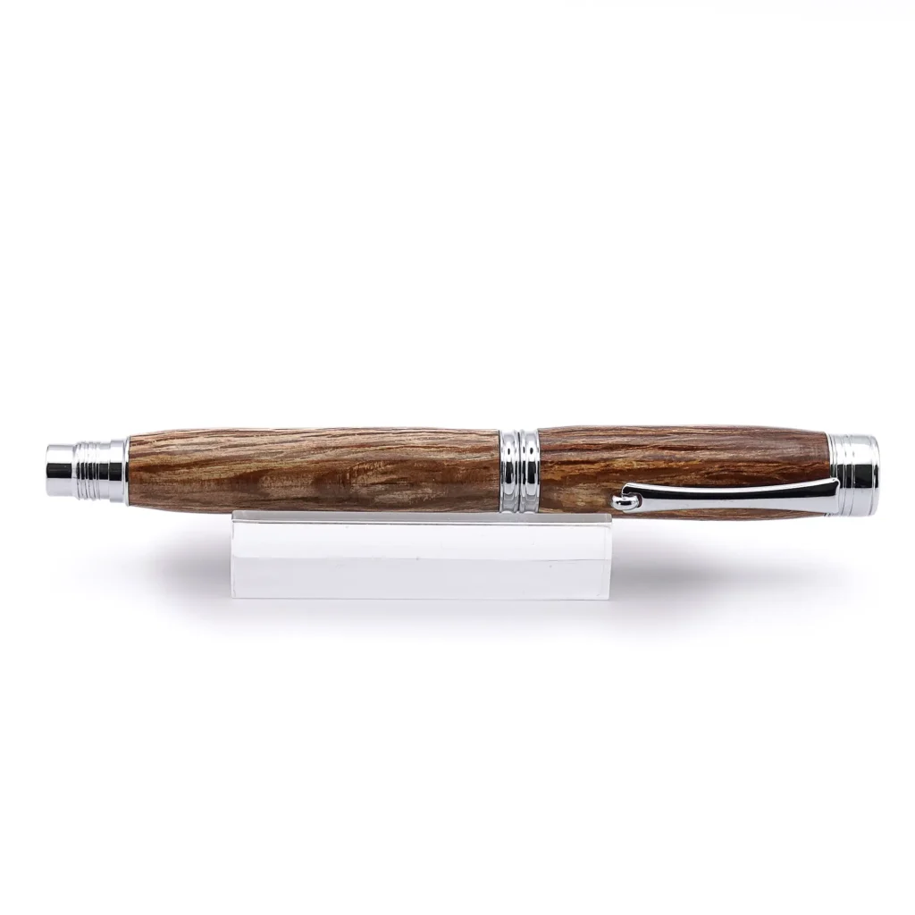 Speckled Oak Fountain Pen with Chrome Plated Fittings (930)