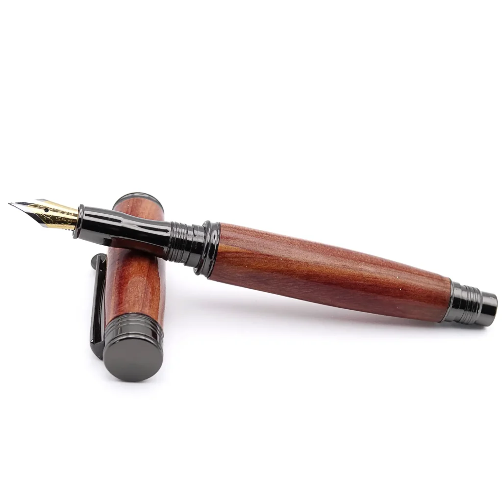 Cedar Fountain Pen with Gun Metal Fittings (942)