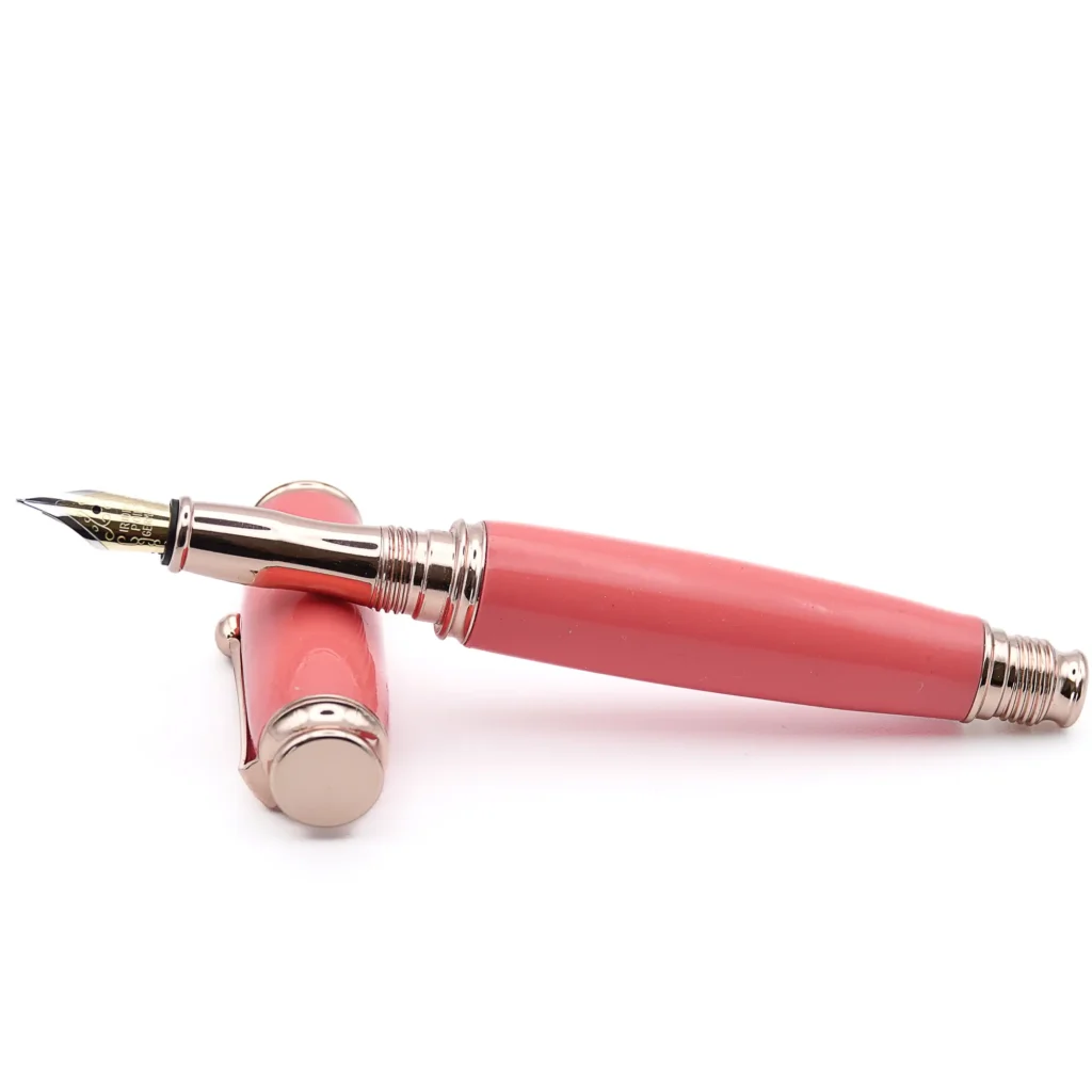Pink Fountain Pen with Rose Gold Plated Fittings (956)