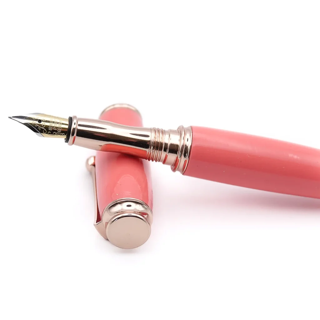 Pink Fountain Pen with Rose Gold Plated Fittings (956)