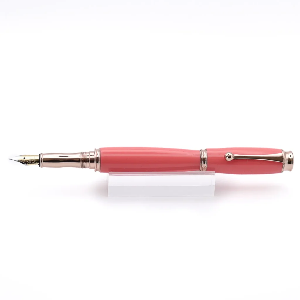 Pink Fountain Pen with Rose Gold Plated Fittings (956)