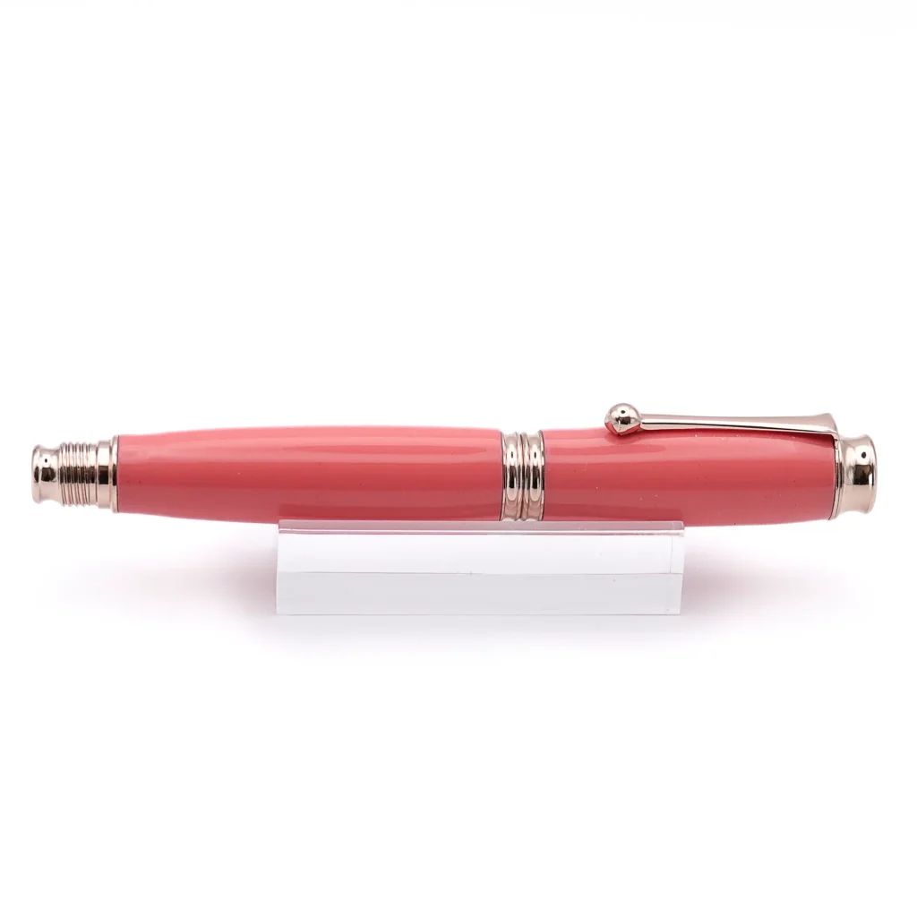 Pink Fountain Pen with Rose Gold Plated Fittings (956)