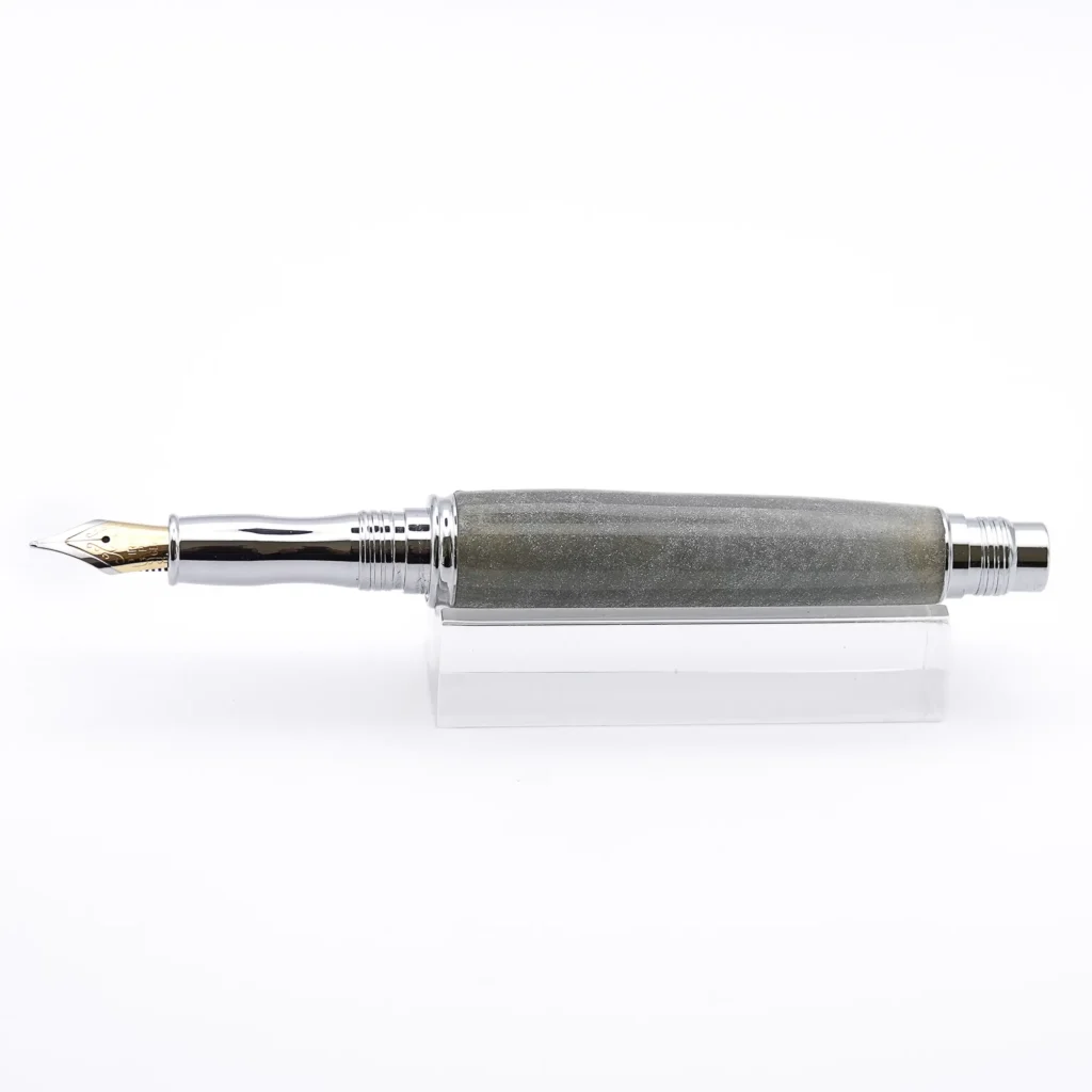 Grey Fountain Pen with Chrome Plated Fittings (959)