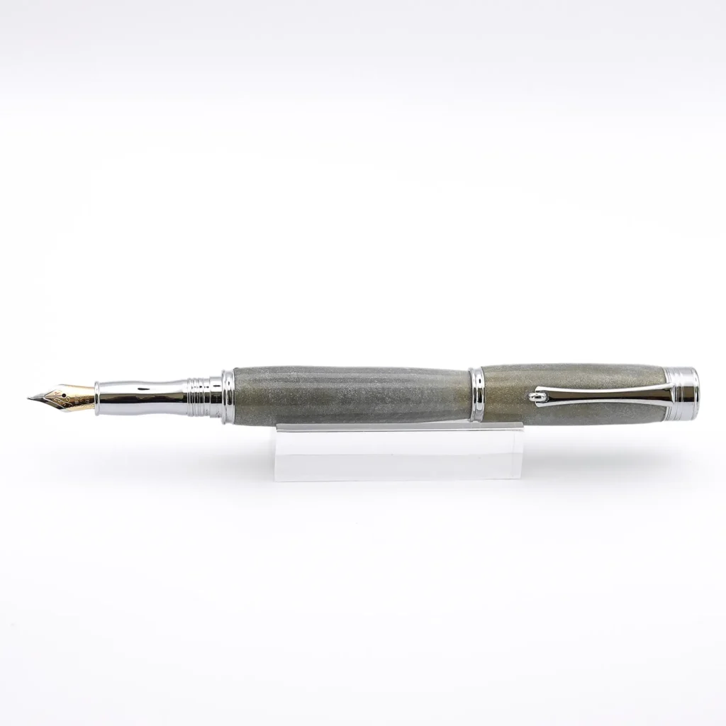 Silver Grey Fountain Pen with Chrome Plated Fittings (959)