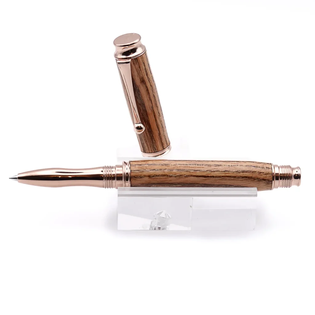 Kentucky Coffee Tree Rollerball Pen with Rose Gold Plated Fittings (964)