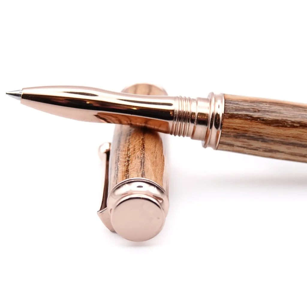 Kentucky Coffee Tree Rollerball Pen with Rose Gold Plated Fittings (964)