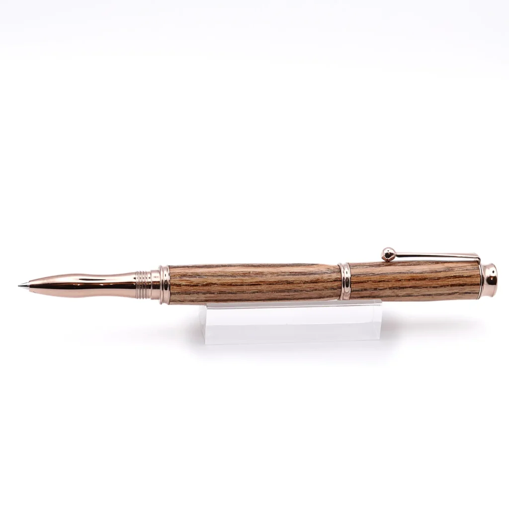 Kentucky Coffee Tree Rollerball Pen with Rose Gold Plated Fittings (964)