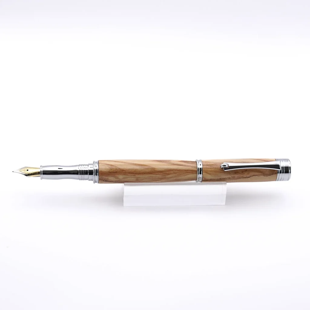 Olive Fountain Pen with Chrome Plated Fittings (975)