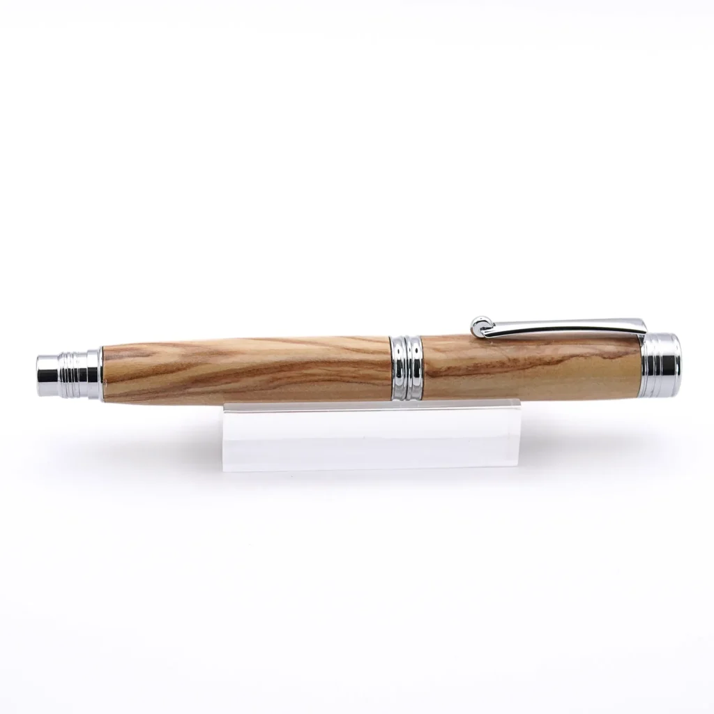 Olive Fountain Pen with Chrome Plated Fittings (975)
