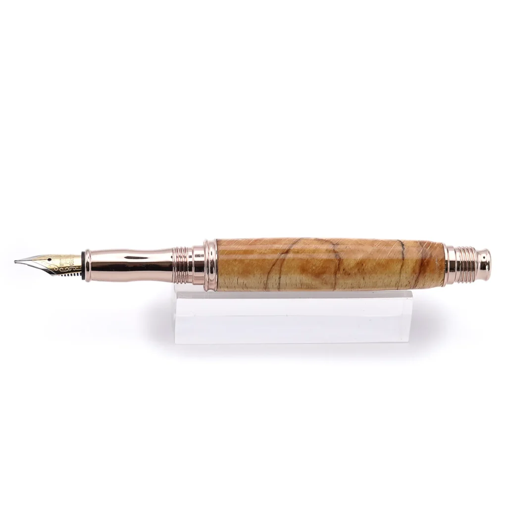 Spalted Beech Fountain Pen with Rose Gold Plated Fittings (985)