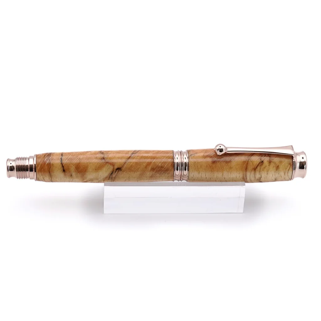 Spalted Beech Fountain Pen with Rose Gold Plated Fittings (985)