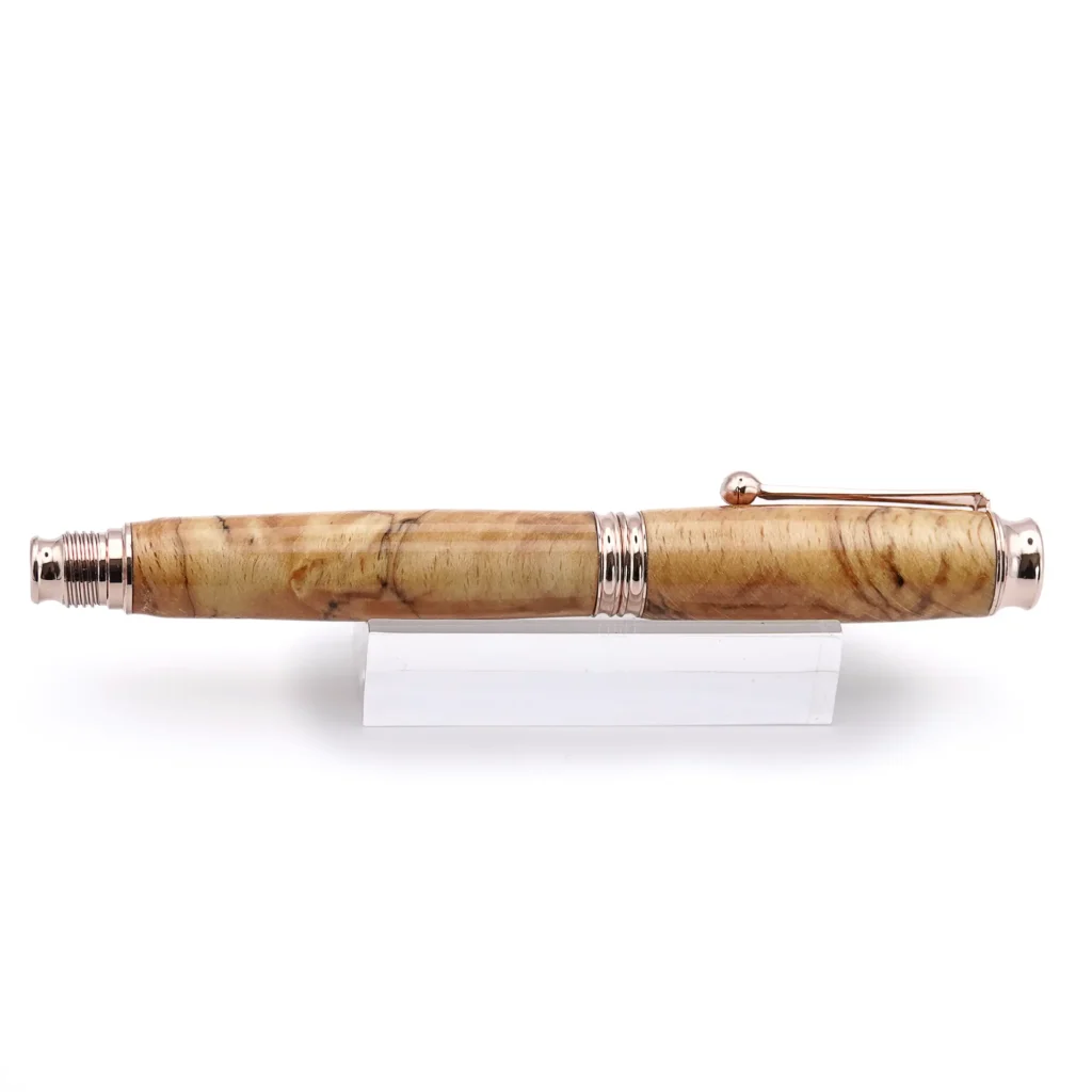 Spalted Beech Fountain Pen with Rose Gold Plated Fittings (985)