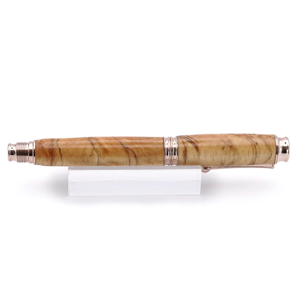 Spalted Beech Fountain Pen with Rose Gold Plated Fittings (985)