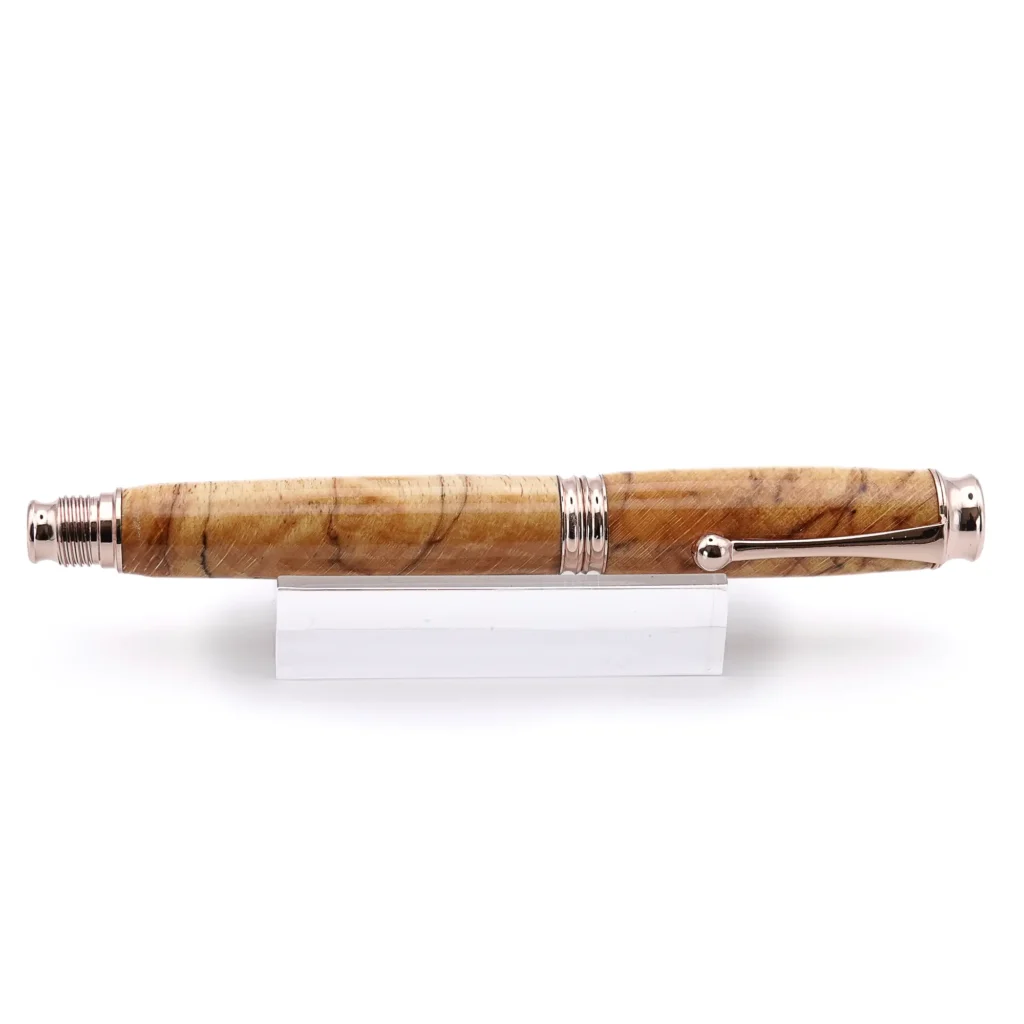 Spalted Beech Fountain Pen with Rose Gold Plated Fittings (985)