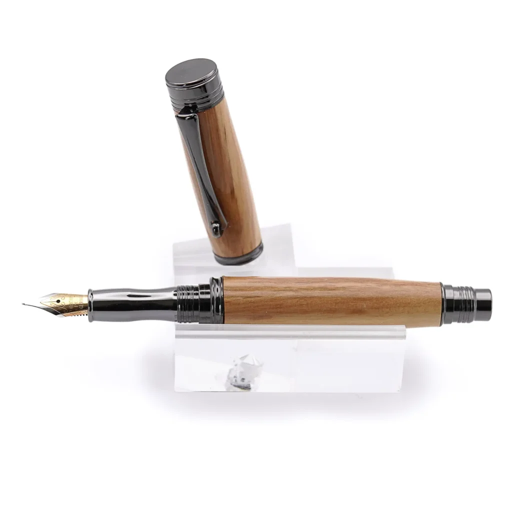 Olive Fountain Pen with Gun Metal Fittings (986)