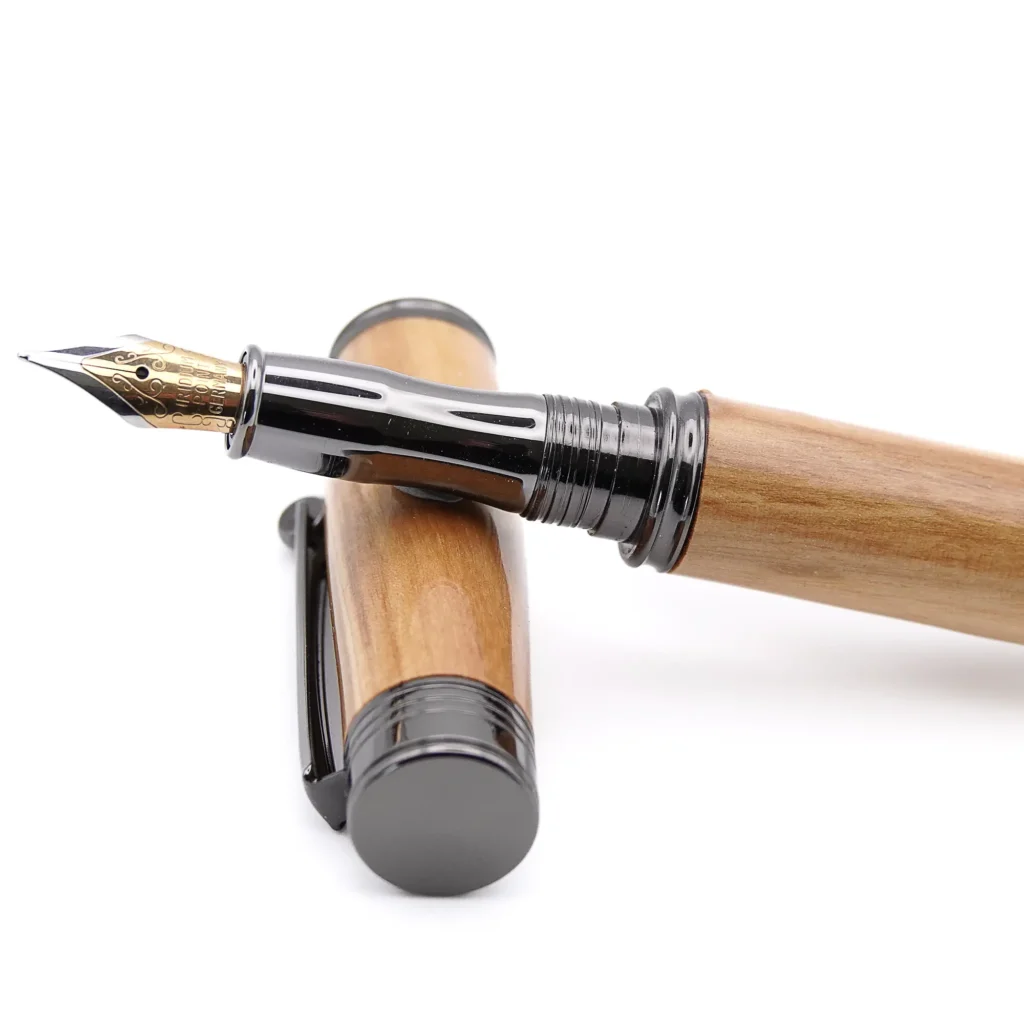 Olive Fountain Pen with Gun Metal Fittings (986)