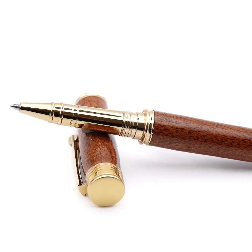 Mahogany Rollerball Pen with Gold Plated Fittings (988)