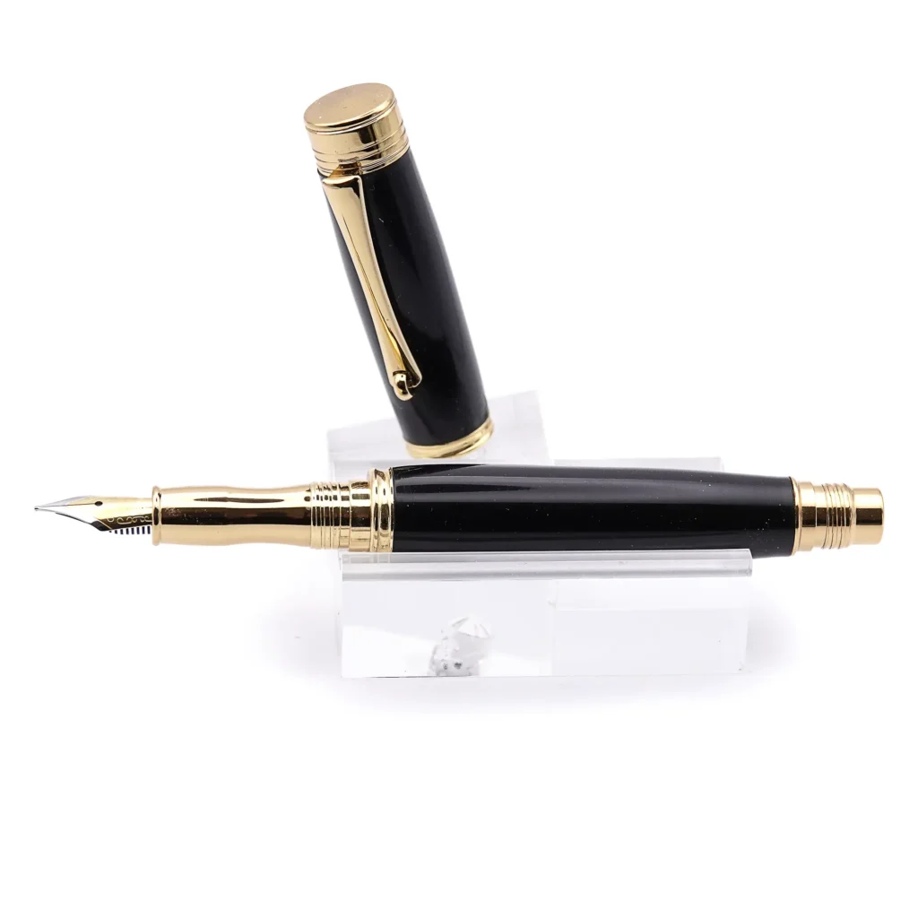 Black Fountain Pen with Gold Plated Fittings (989)