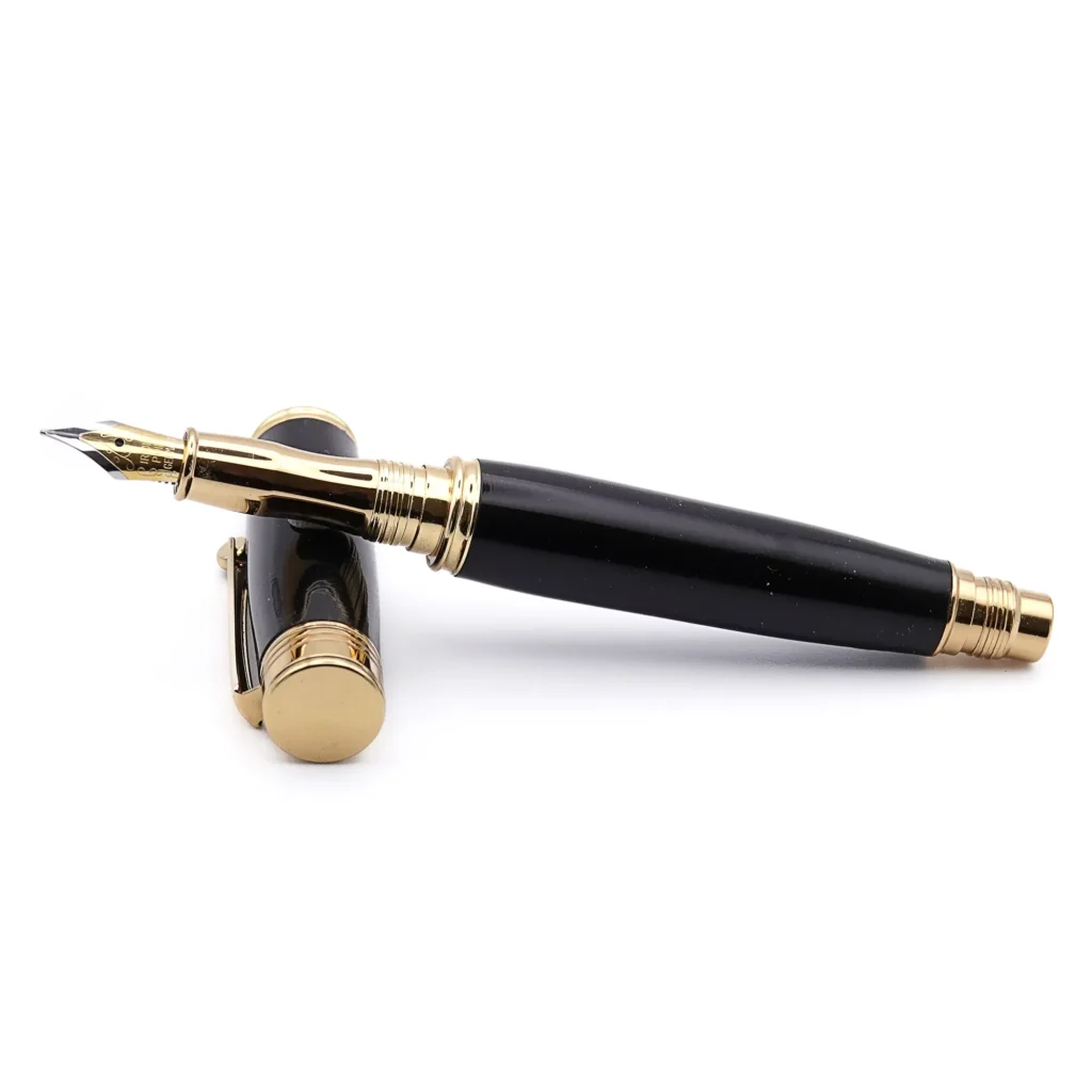 Black Fountain Pen with Gold Plated Fittings (989)