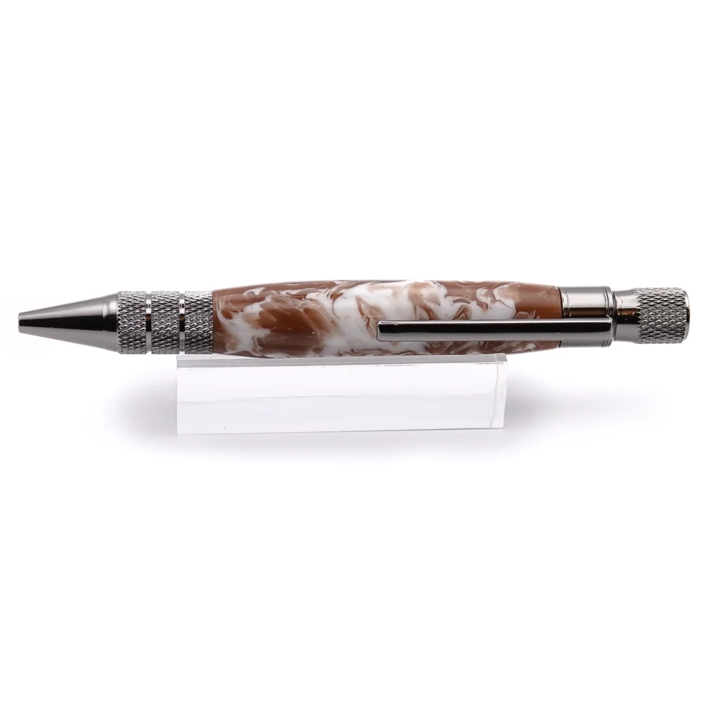 Coffee and Cream Industrial Ballpoint with Gun Metal Fittings (998)