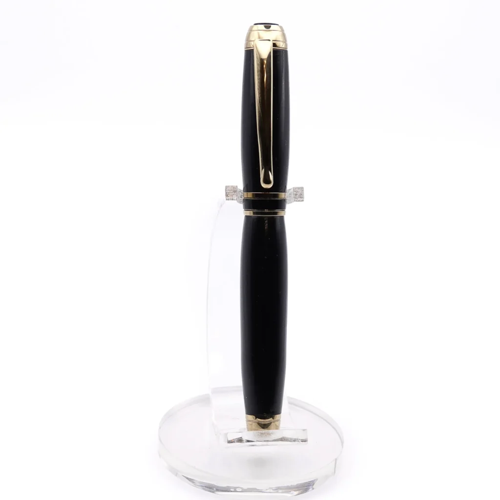 Black Resin Luxury Fountain Pen with Titanium Gold and Black Chrome Fittings (1000)