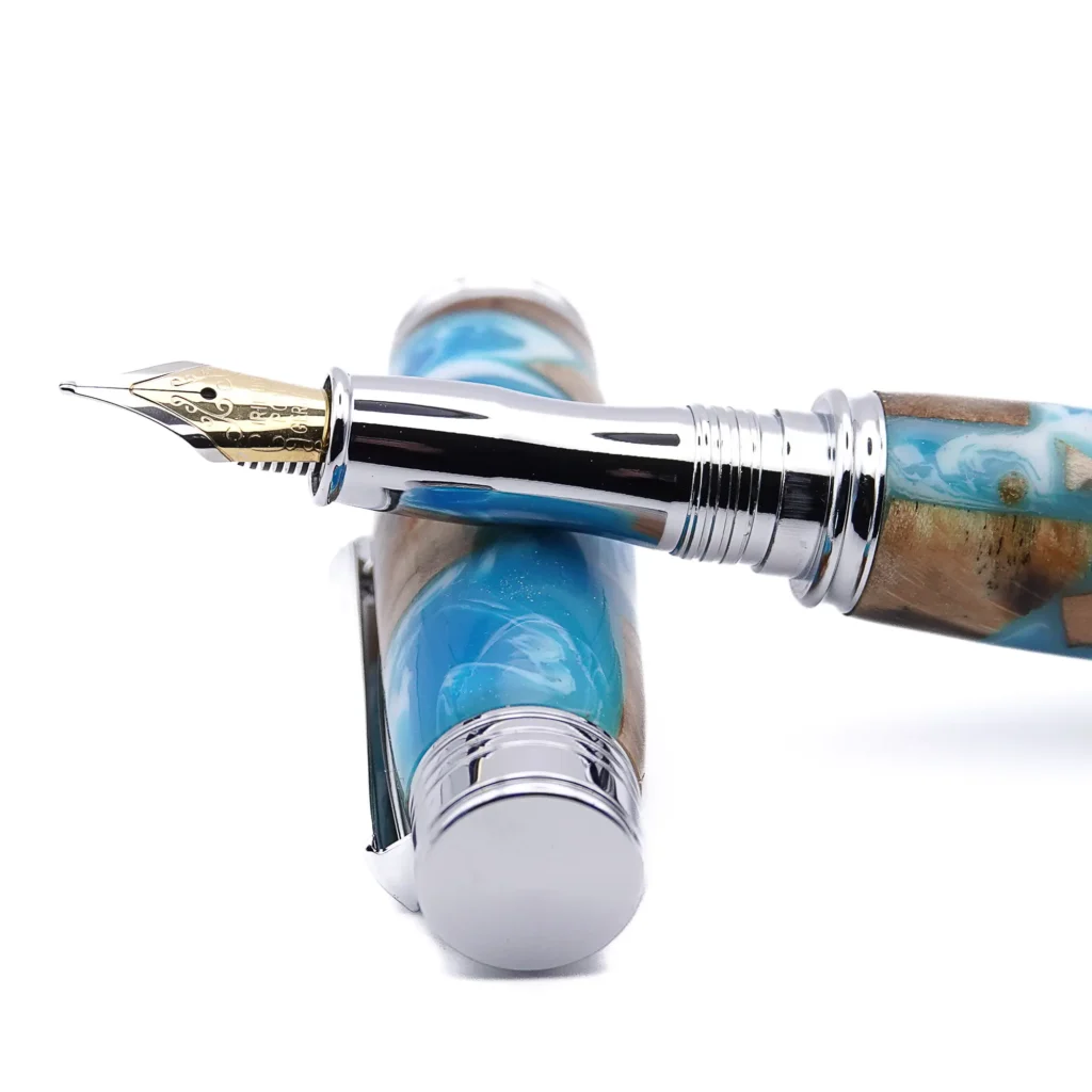 Driftwood Fountain Pen with Chrome Plated Fittings (1035)