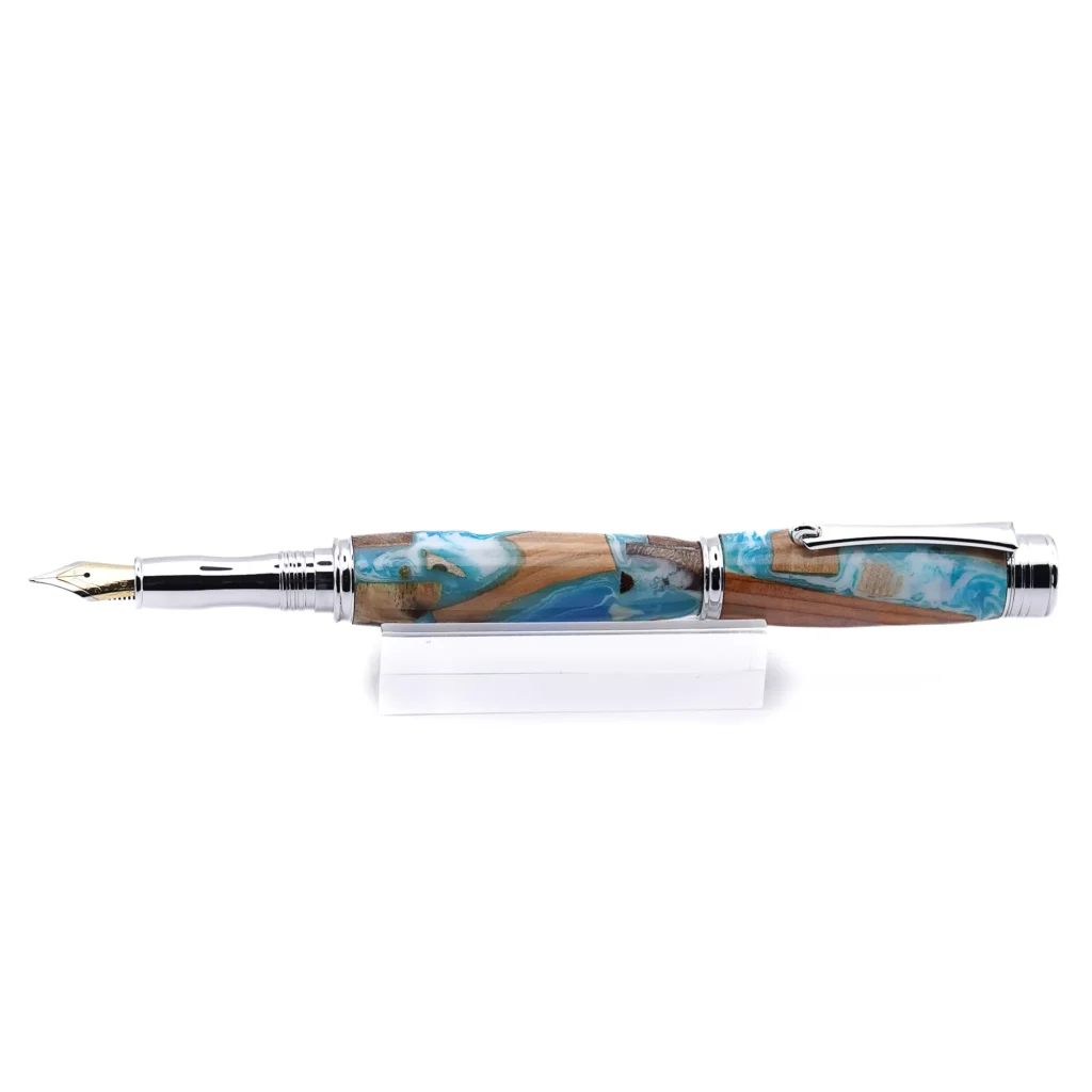 Driftwood Fountain Pen with Chrome Plated Fittings (1035)
