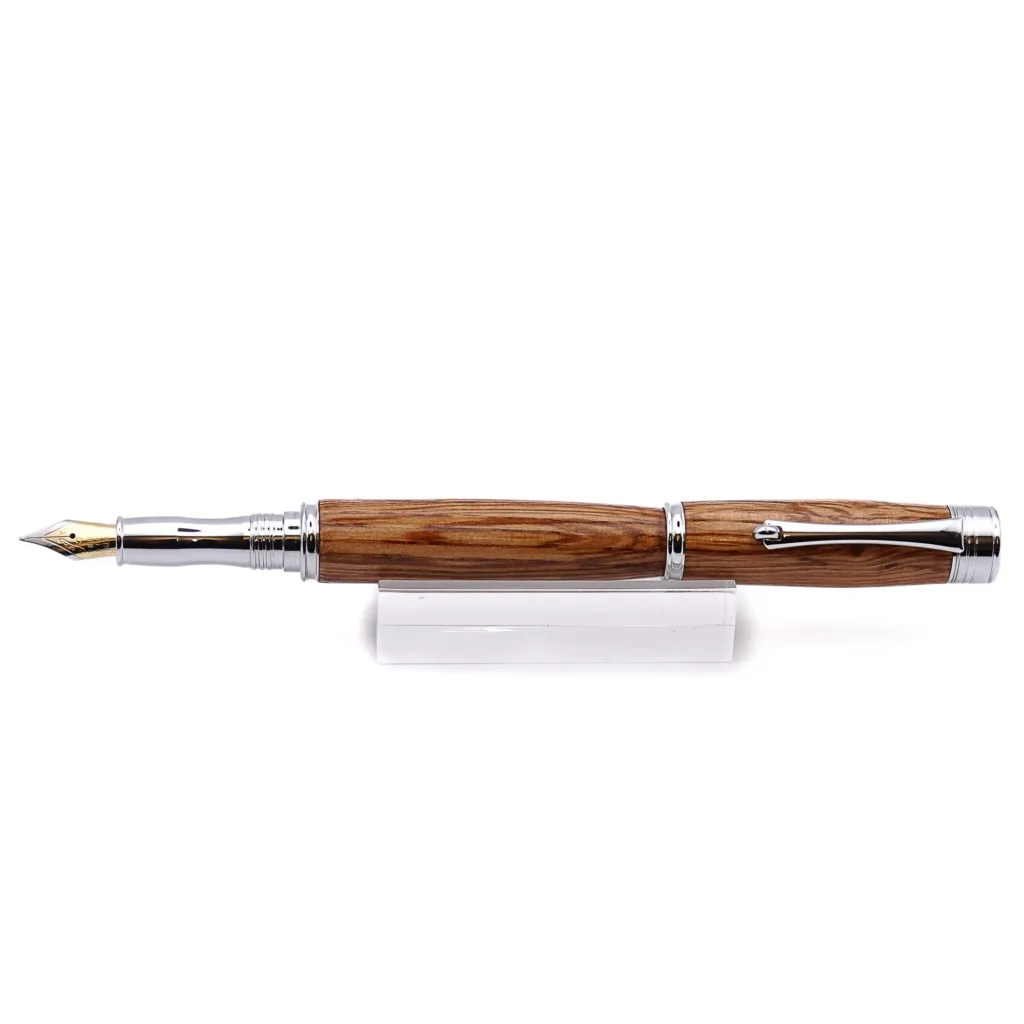 Golden Oak Fountain Pen with Chrome Plated Fittings (1036)