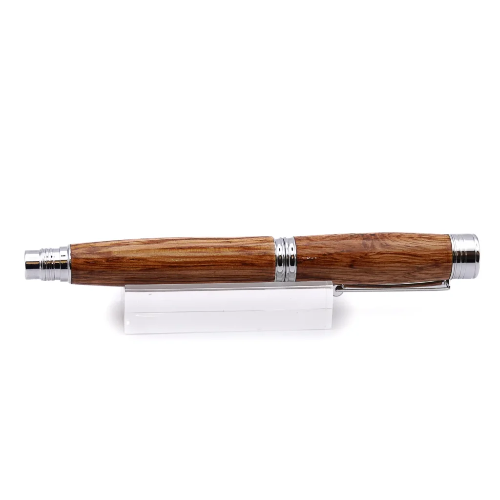 Golden Oak Fountain Pen with Chrome Plated Fittings (1036)