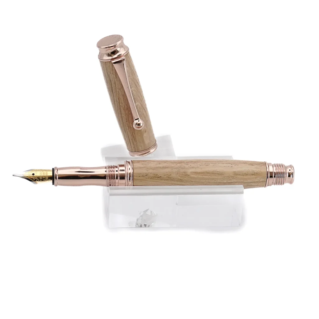 Oak Fountain Pen with Rose Gold Plated Fittings (1044)