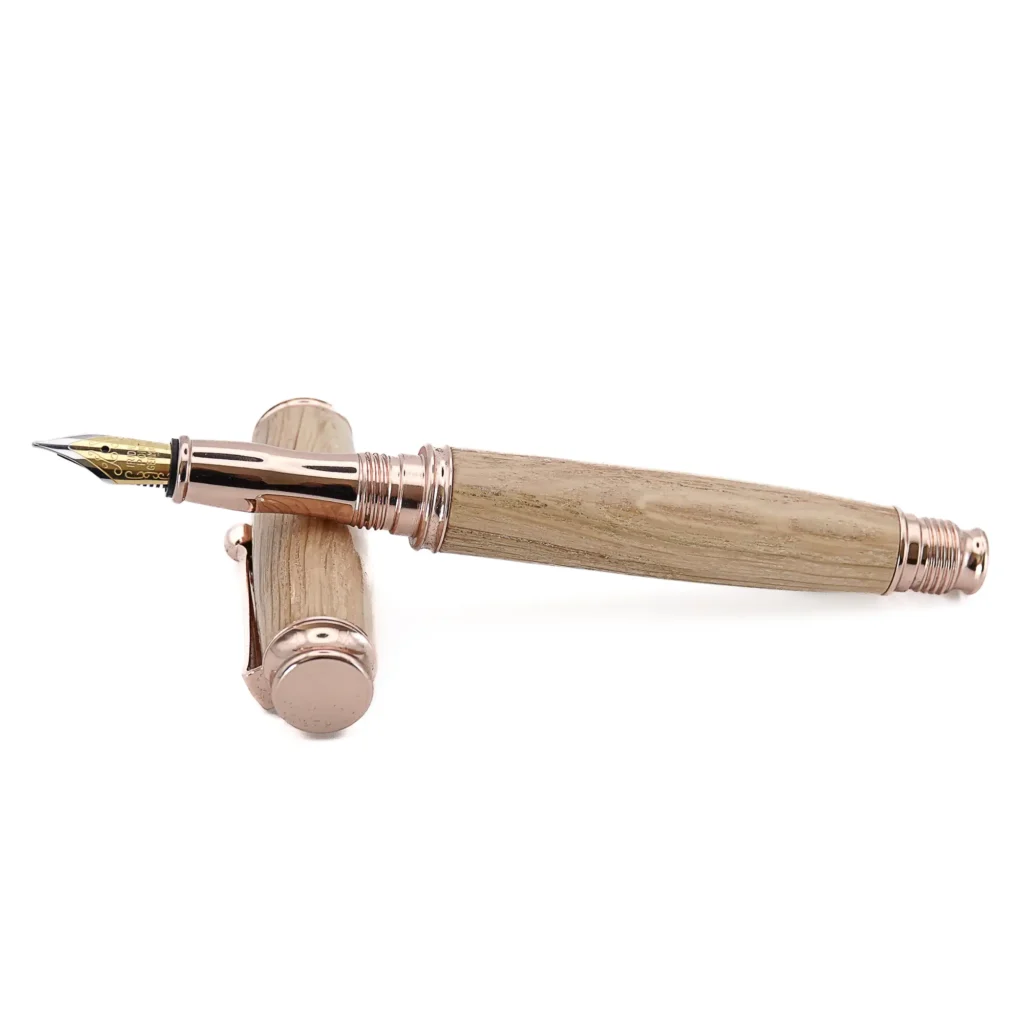 Oak Fountain Pen with Rose Gold Plated Fittings (1044)