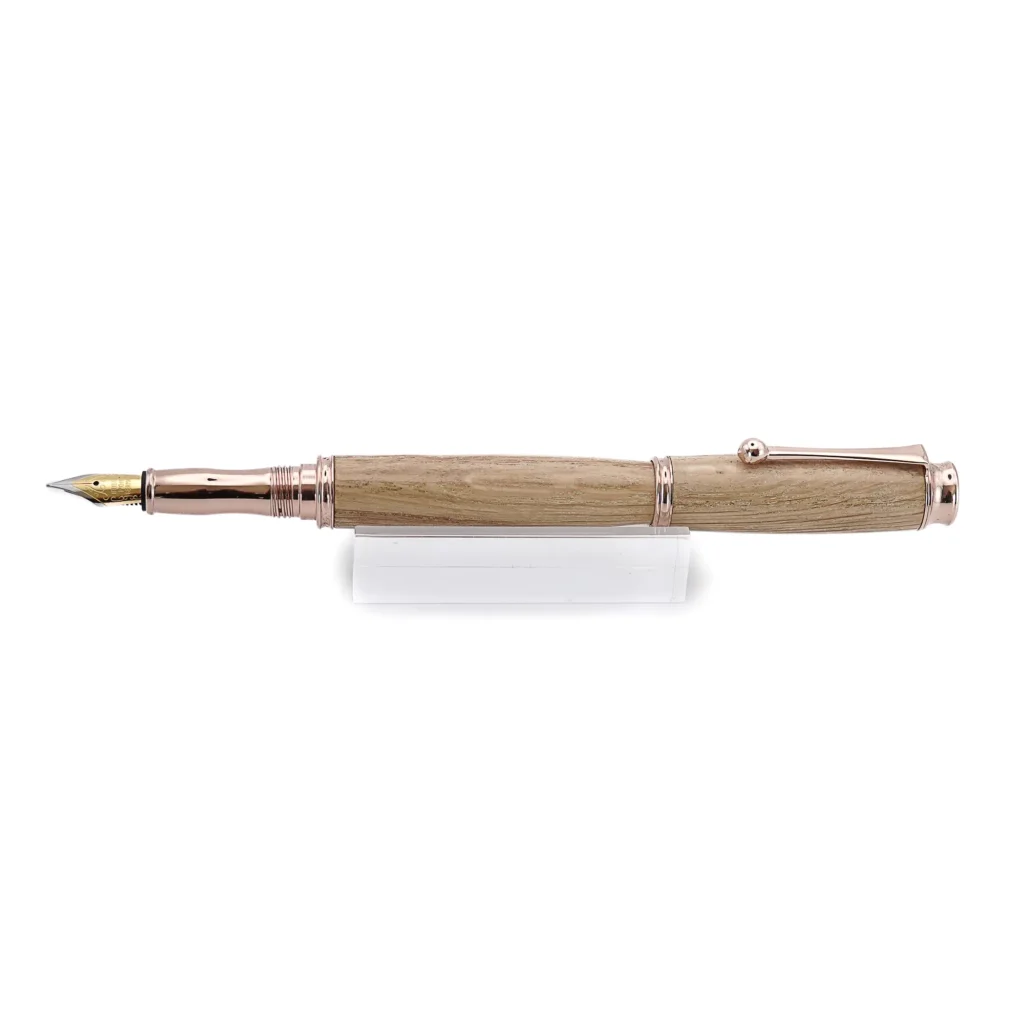 Oak Fountain Pen with Rose Gold Plated Fittings (1044)